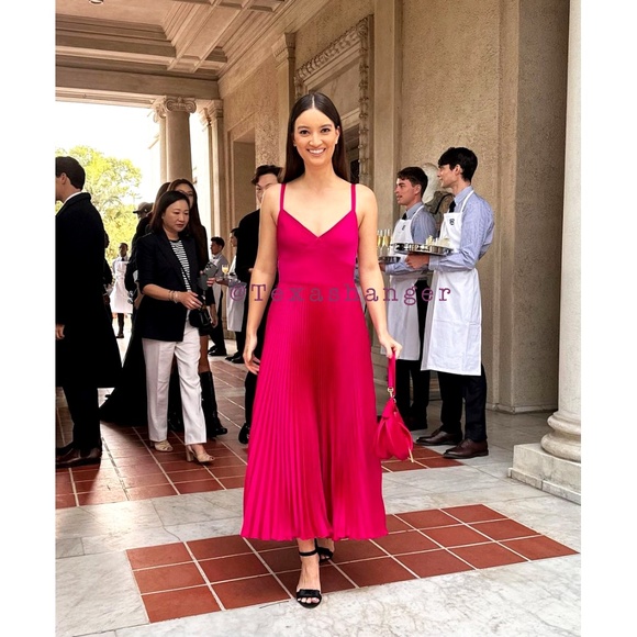 NWT Polo Ralph Lauren Pleated Midi Dress Size 2 Pink - Picture 5 of 15